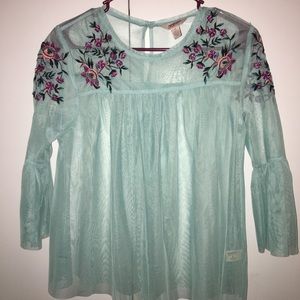 Arizona Jeans Sheer Floral Top